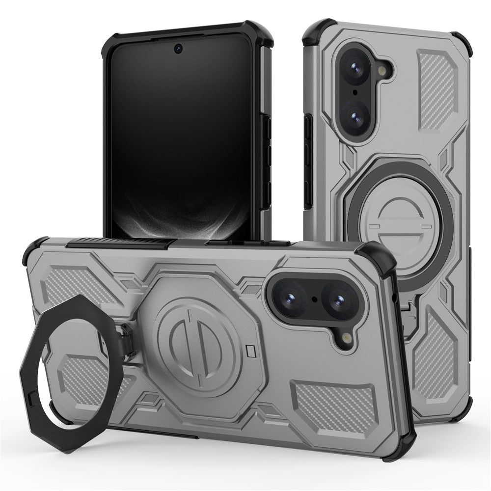 For OnePlus Nord CE5 5G / Ace 5 Racing 5G Magnetic Case Rotating Metal Kickstand PC + TPU Phone Back Cover