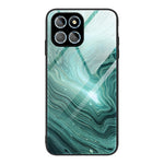 For Honor X8 5G Marble Pattern Printing Phone Case Soft TPU Bumper Shockproof Tempered Glass Back Cover
