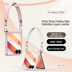 SULADA For Samsung Galaxy Z Flip7 5G Case with Strap Leather Back Phone Cover Hinge Protection