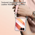 SULADA For Samsung Galaxy Z Flip7 5G Case with Strap Leather Back Phone Cover Hinge Protection