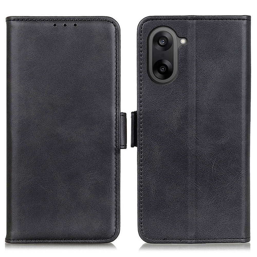 OnePlus Nord CE5 5G / Ace 5 Racing 5G-skal, stativ, PU-läder, kohudstruktur
