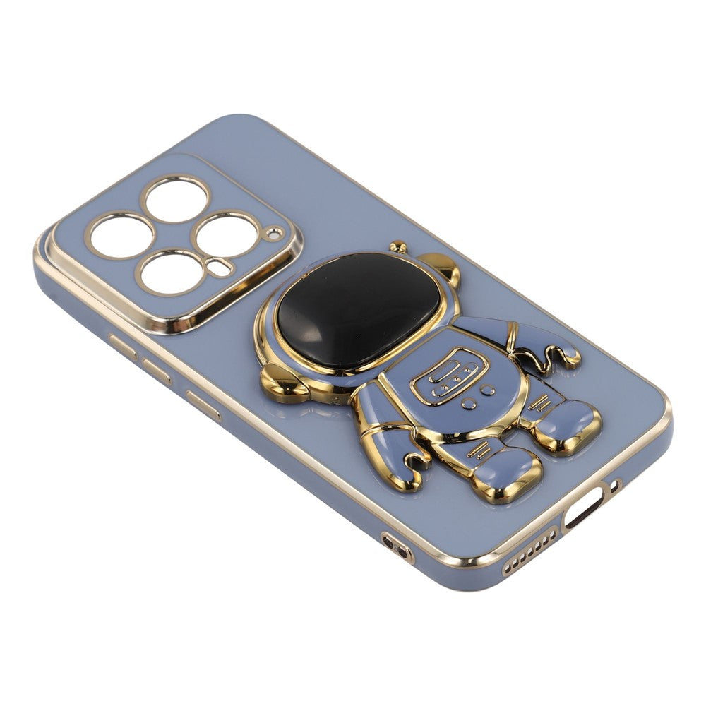 For Xiaomi 14 Case Electroplating Soft TPU Phone Cover with Astronaut Hidden Kickstand