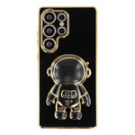 Samsung Galaxy S24 Ultra-cover, galvaniseret blødt TPU-mobilcover med skjult astronautstativ