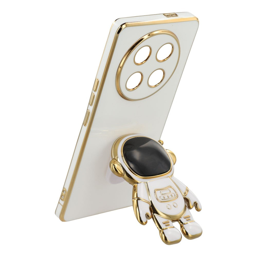 Phone Case For Honor X60 Pro 5G / X9c 5G / Magic7 Lite 5G Electroplating Soft TPU Cover with Astronaut Hidden Kickstand