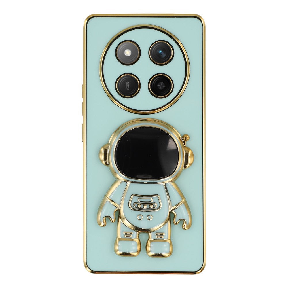 Phone Case For Honor X60 Pro 5G / X9c 5G / Magic7 Lite 5G Electroplating Soft TPU Cover with Astronaut Hidden Kickstand