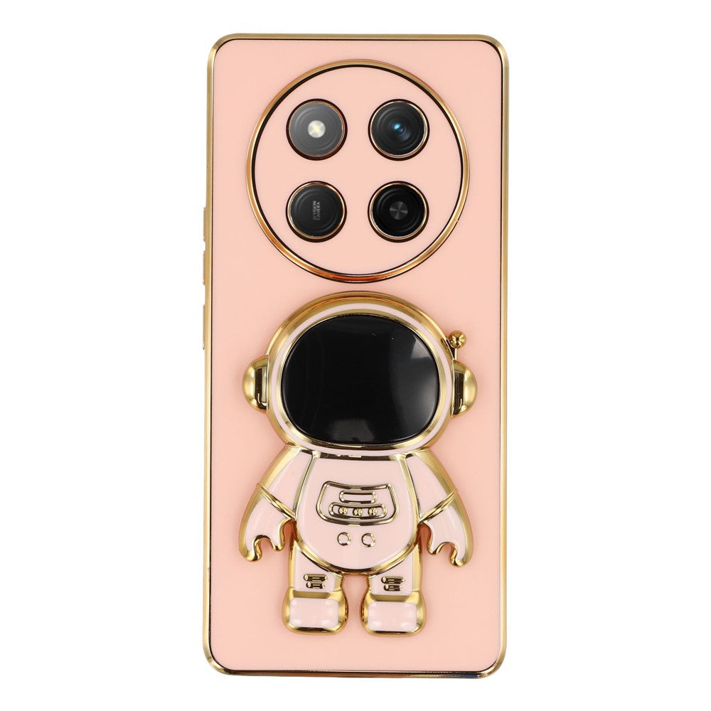 Phone Case For Honor X60 Pro 5G / X9c 5G / Magic7 Lite 5G Electroplating Soft TPU Cover with Astronaut Hidden Kickstand