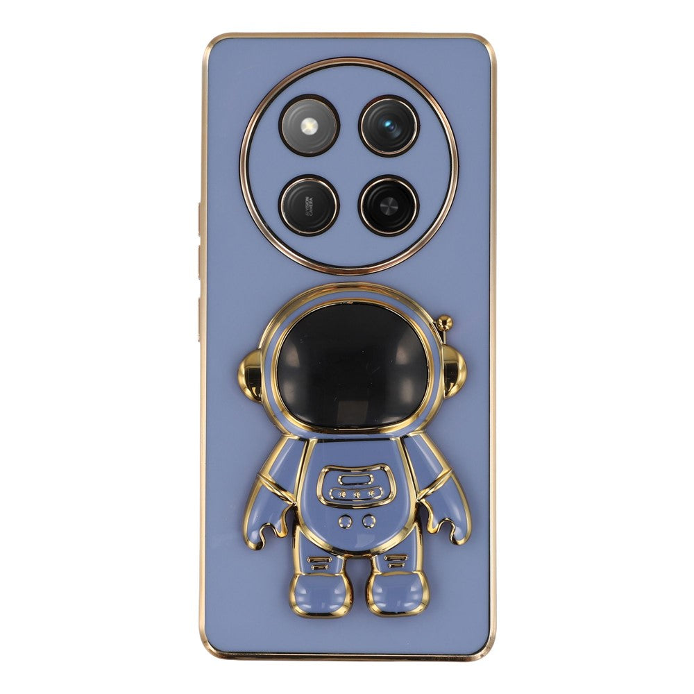 Phone Case For Honor X60 Pro 5G / X9c 5G / Magic7 Lite 5G Electroplating Soft TPU Cover with Astronaut Hidden Kickstand