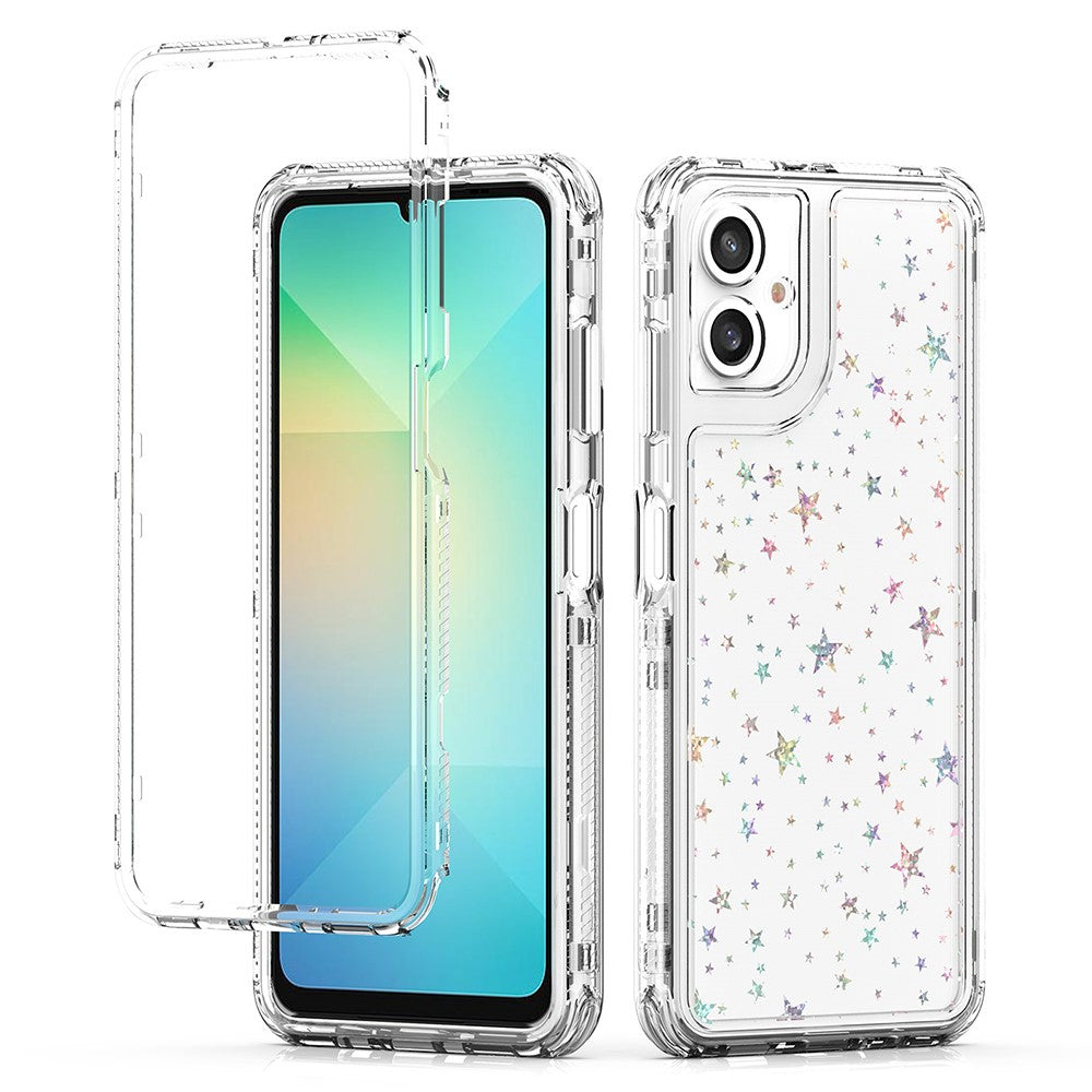 Til Samsung Galaxy A06 4G cover Akryl TPU Gennemsigtigt telefoncover med laserprintet film