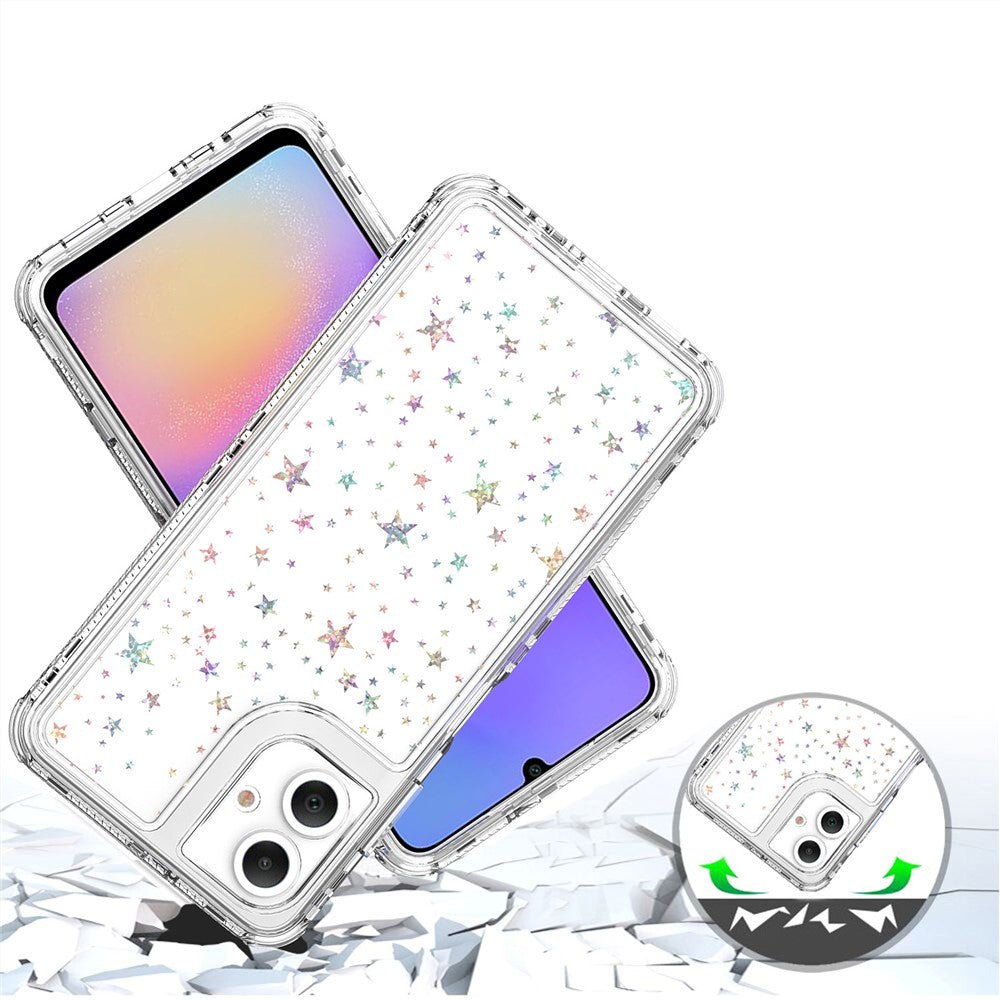 Til Samsung Galaxy A06 4G cover Akryl TPU Gennemsigtigt telefoncover med laserprintet film