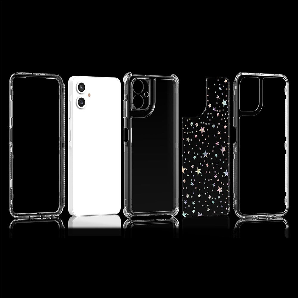 Til Samsung Galaxy A06 4G cover Akryl TPU Gennemsigtigt telefoncover med laserprintet film