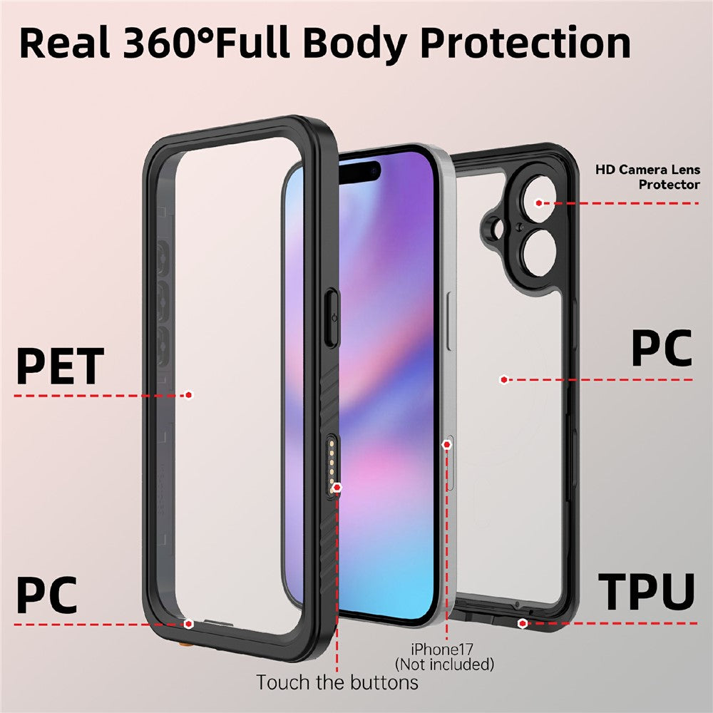 REDPEPPER FS / FM-serien Vandtæt iPhone 17-cover IP68 Stødsikkert Telefoncover