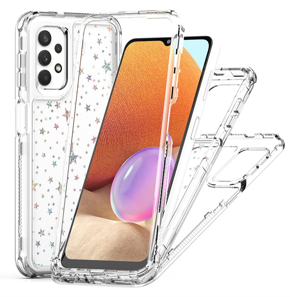 mobilskal för Samsung Galaxy A13 4G / 5G / A04 4G (164,4 mm) / A04s 4G (164,7 mm) / A32 5G genomskinligt akryl-TPU-skal med lasertryckt film