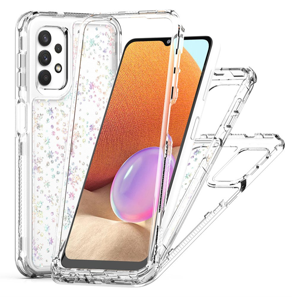 mobilskal för Samsung Galaxy A13 4G / 5G / A04 4G (164,4 mm) / A04s 4G (164,7 mm) / A32 5G genomskinligt akryl-TPU-skal med lasertryckt film