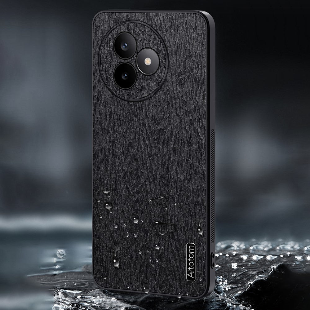 For Xiaomi Redmi K80 Ultra 5G Case Wood Texture PU Leather Coated PC TPU Phone Cover