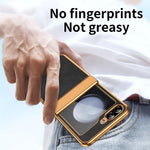 For Samsung Galaxy Z Flip7 FE 5G / Z Flip6 5G Case Hinge Protection Leather Coated PC Folding Phone Cover