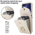 Til Samsung Galaxy Z Flip7 5G Etui Litchi Tekstur PU Læder + TPU Telefoncover med Skulderrem