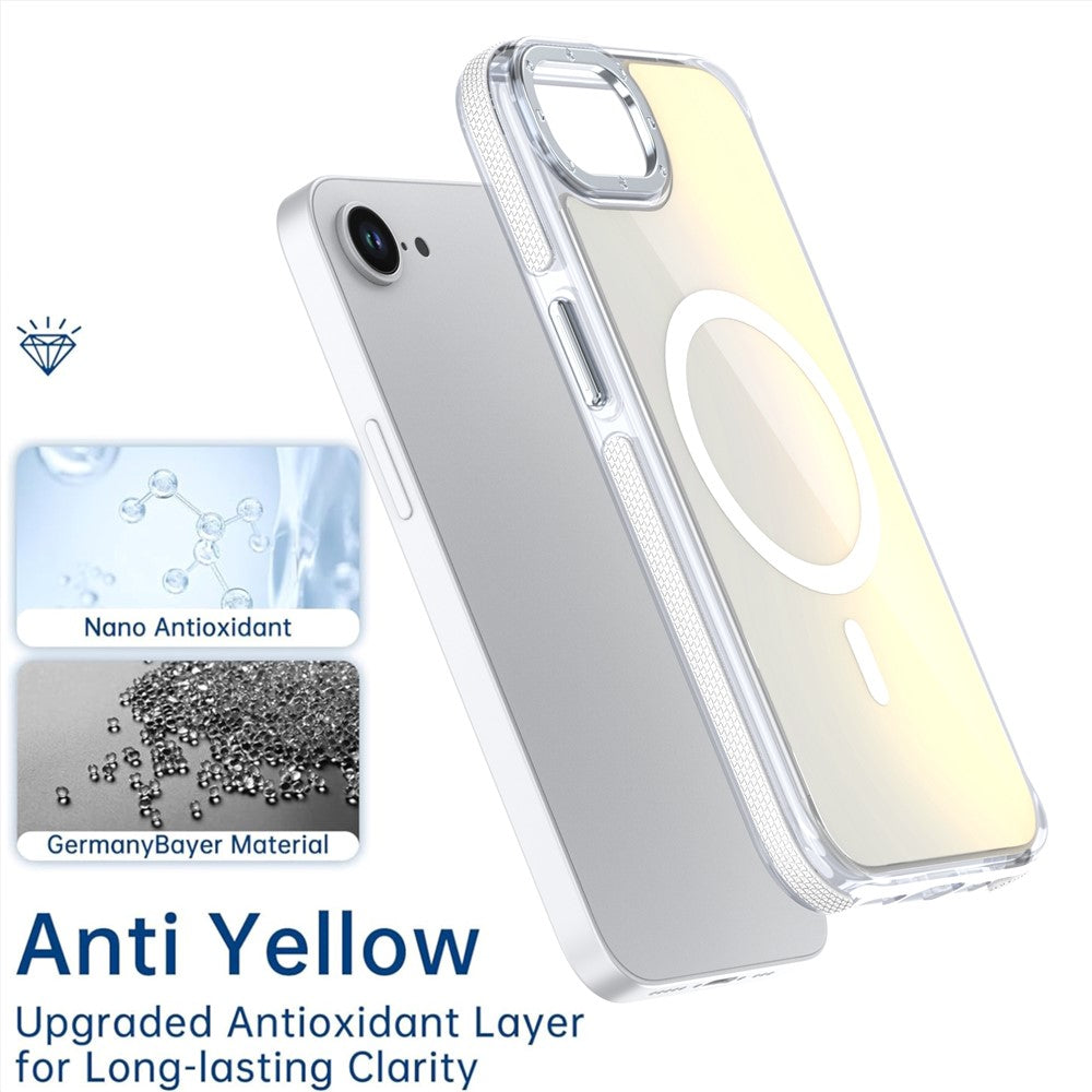 For iPhone 17e / 16e Case Compatible with MagSafe Cute Fluorescent Design TPU Acrylic Phone Back Cover