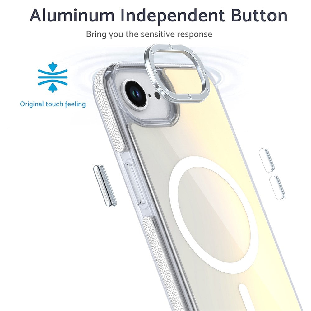 For iPhone 17e / 16e Case Compatible with MagSafe Cute Fluorescent Design TPU Acrylic Phone Back Cover