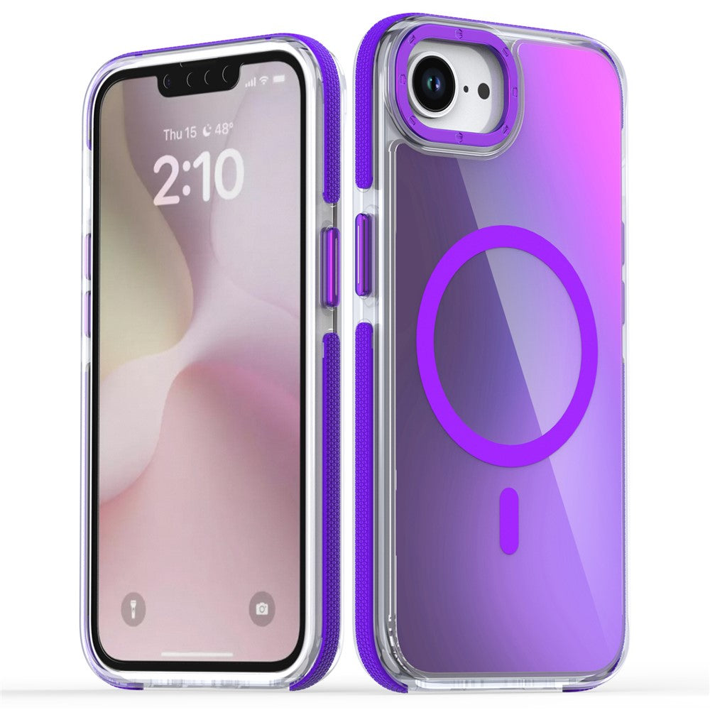 For iPhone 17e / 16e Case Compatible with MagSafe Cute Fluorescent Design TPU Acrylic Phone Back Cover