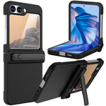 GW18 For Samsung Galaxy Z Flip7 FE 5G  /  Flip6 5G Case Rubberized Hard PC Kickstand Phone Cover