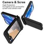 GW18 For Samsung Galaxy Z Flip7 FE 5G  /  Flip6 5G Case Rubberized Hard PC Kickstand Phone Cover