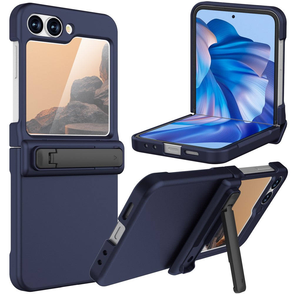 GW18 For Samsung Galaxy Z Flip7 FE 5G  /  Flip6 5G Case Rubberized Hard PC Kickstand Phone Cover