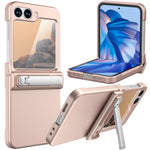 GW18 For Samsung Galaxy Z Flip7 FE 5G  /  Flip6 5G Case Rubberized Hard PC Kickstand Phone Cover