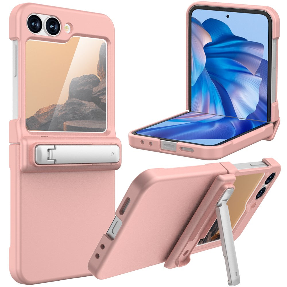 GW18 For Samsung Galaxy Z Flip7 FE 5G  /  Flip6 5G Case Rubberized Hard PC Kickstand Phone Cover
