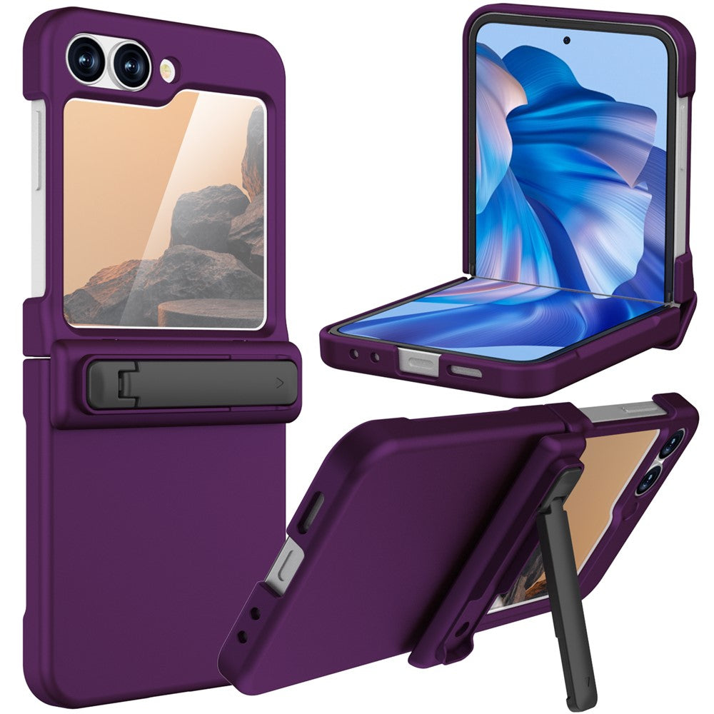 GW18 For Samsung Galaxy Z Flip7 FE 5G  /  Flip6 5G Case Rubberized Hard PC Kickstand Phone Cover