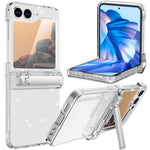 GW18 For Samsung Galaxy Z Flip7 FE 5G  /  Flip6 5G Case Rubberized Hard PC Kickstand Phone Cover