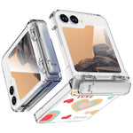 GW181 For Samsung Galaxy Z Flip7 FE 5G  /  Flip6 5G Case with Pattern Design Kickstand Hard PC Phone Cover