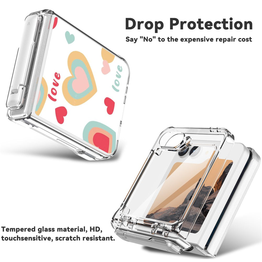 GW181 For Samsung Galaxy Z Flip7 FE 5G  /  Flip6 5G Case with Pattern Design Kickstand Hard PC Phone Cover