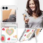 GW181 For Samsung Galaxy Z Flip7 FE 5G  /  Flip6 5G Case with Pattern Design Kickstand Hard PC Phone Cover