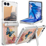 GW181 For Samsung Galaxy Z Flip7 FE 5G  /  Flip6 5G Case with Pattern Design Kickstand Hard PC Phone Cover