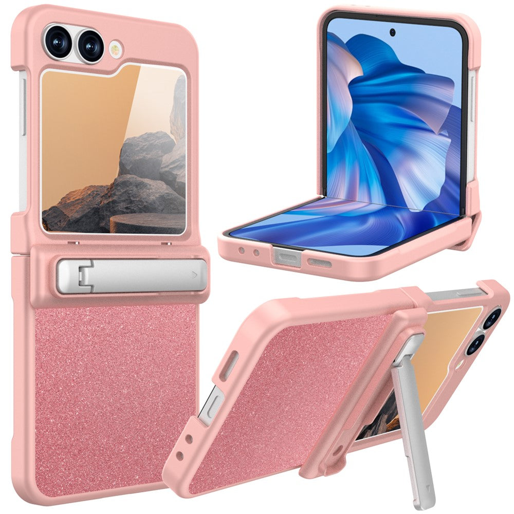 GW181 For Samsung Galaxy Z Flip7 FE 5G  /  Flip6 5G Case with Pattern Design Kickstand Hard PC Phone Cover