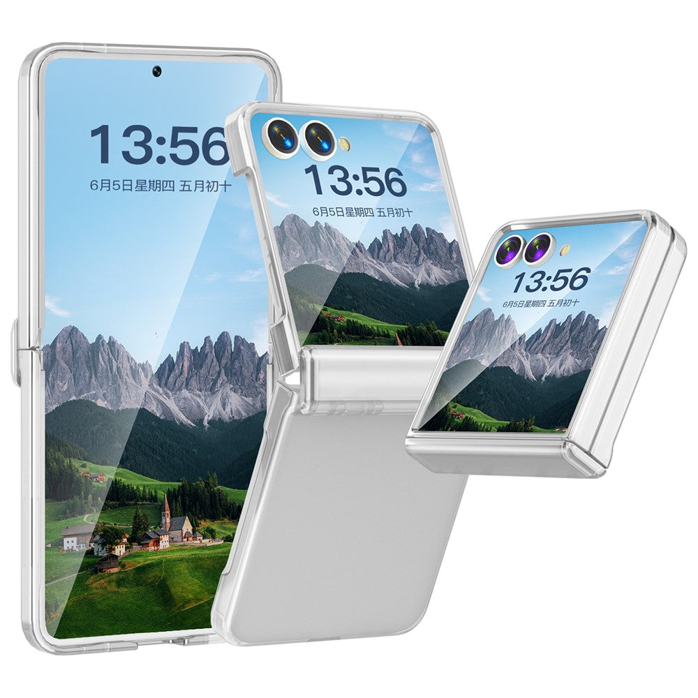 For Samsung Galaxy Z Flip7 5G Case Hinge Protection Hard PC Phone Cover Built-In Screen Film