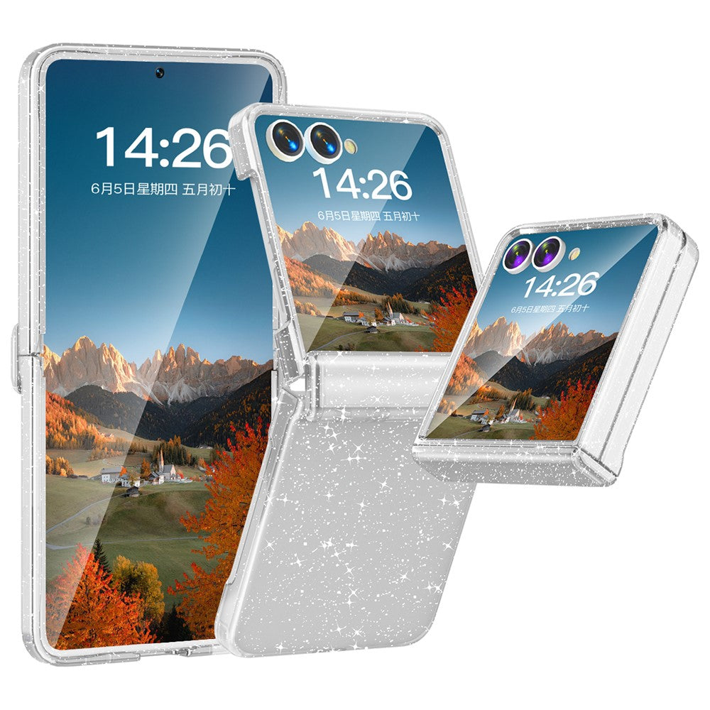 For Samsung Galaxy Z Flip7 5G Case Hinge Protection Hard PC Phone Cover Built-In Screen Film