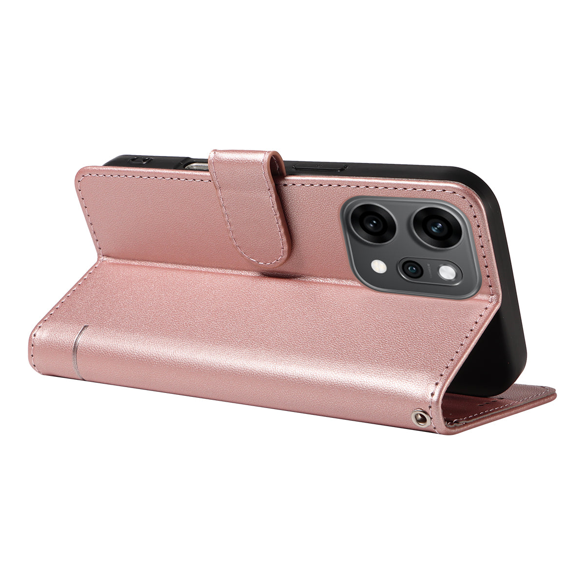 Oppo Reno14 Pro 5G (Kina) / Oppo Reno14 Pro 5G (Global) læderetui med kattemønster og håndledsrem