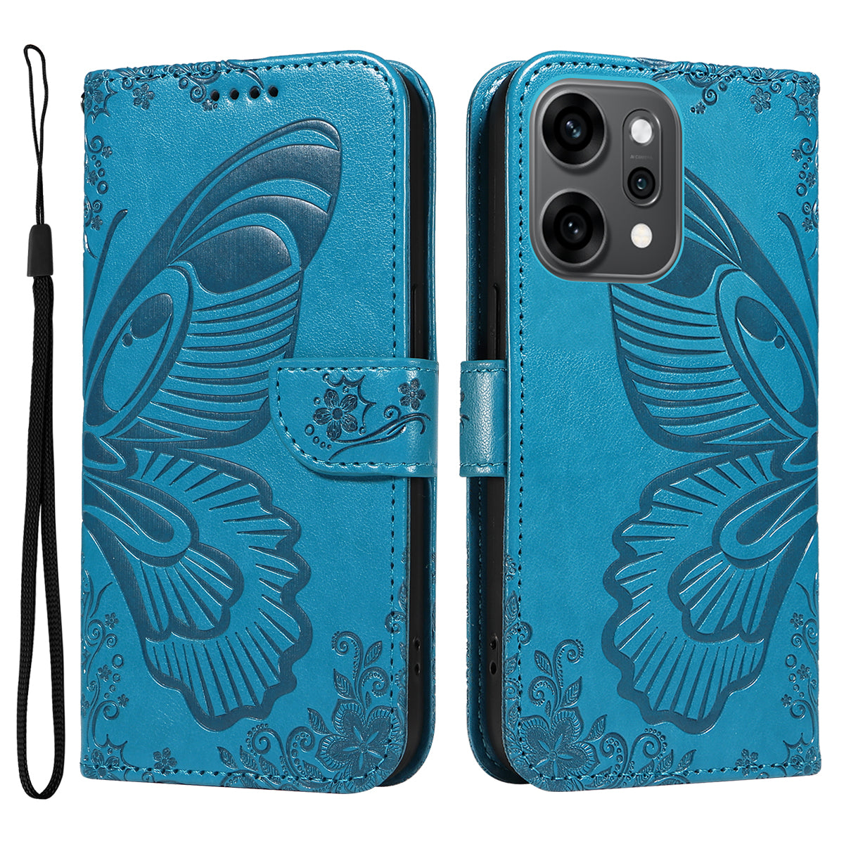 For Oppo Reno14 Pro 5G (China) / Oppo Reno14 Pro 5G (Global) Case Butterfly Pattern PU Leather Folio Flip Phone Cover