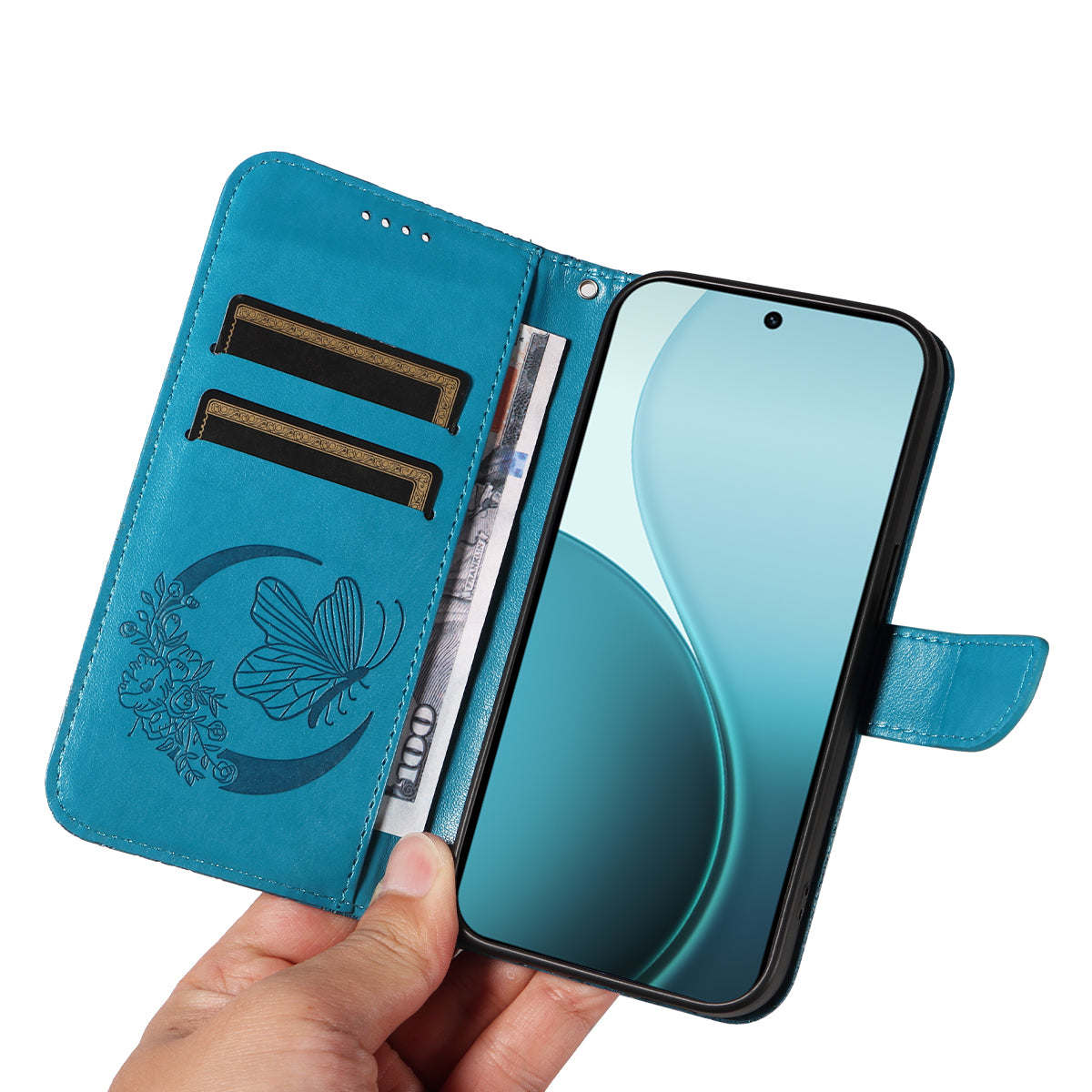 For Oppo Reno14 Pro 5G (China) / Oppo Reno14 Pro 5G (Global) Case Butterfly Pattern PU Leather Folio Flip Phone Cover