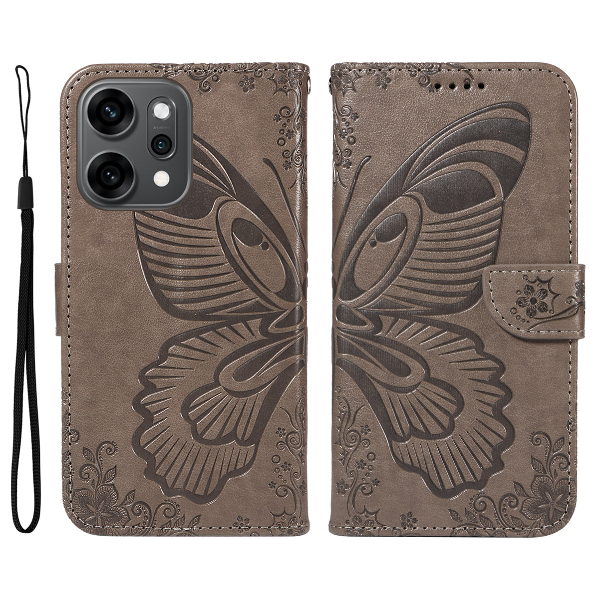 For Oppo Reno14 Pro 5G (China) / Oppo Reno14 Pro 5G (Global) Case Butterfly Pattern PU Leather Folio Flip Phone Cover