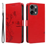 Oppo Reno14 Pro 5G (Kina) / Oppo Reno14 Pro 5G (Global) PU-läderfodral Blommönster Plånboksfodral med stativ och rem