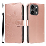 Oppo Reno14 Pro 5G (Kina) / Oppo Reno14 Pro 5G (Global) PU-læderetui med blomstermønster, tegnebogsetui med stativ og rem