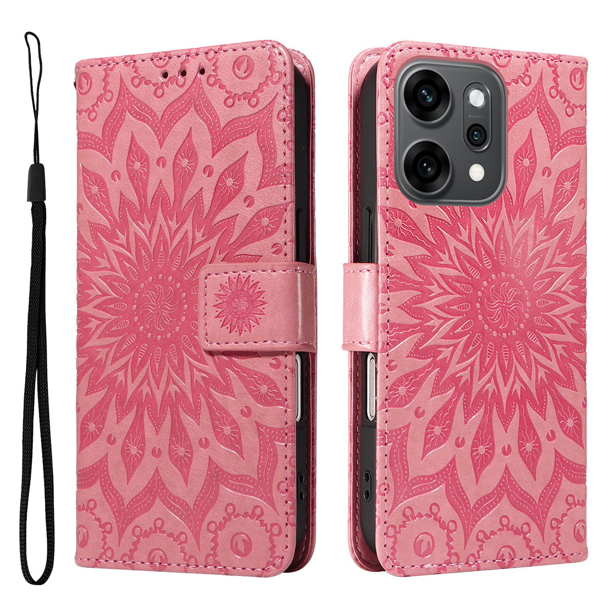 Oppo Reno14 Pro 5G (Kina) / Oppo Reno14 Pro 5G (Global) læderpung-etui med solsikketryk og telefoncover