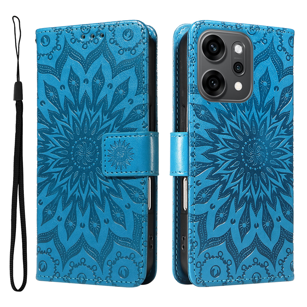 Oppo Reno14 Pro 5G (Kina) / Oppo Reno14 Pro 5G (Global) læderpung-etui med solsikketryk og telefoncover