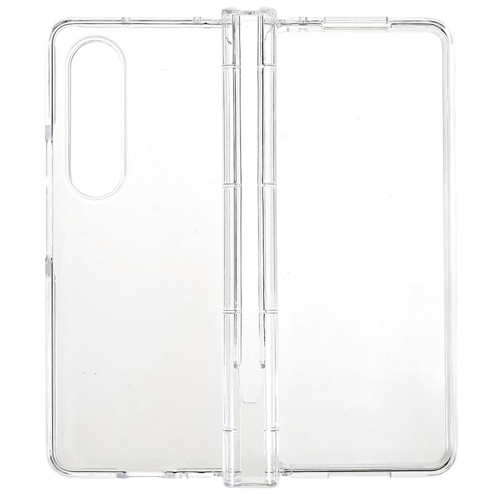For Samsung Galaxy Z Fold4 5G Ultra Thin Folding Phone Protective Case Pen Slot Design Transparent Hard PC Anti-scratch Cover