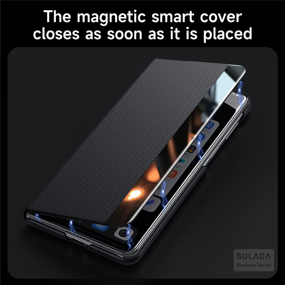 SULADA For Samsung Galaxy Z Fold7 5G Case View Window Leather Phone Cover with Auto Wake  /  Sleep