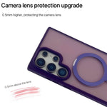 For Samsung Galaxy S24 Ultra Magnetic Case with Kickstand TPU + PC Phone Back Cover