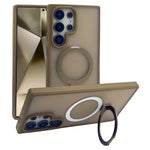For Samsung Galaxy S24 Ultra Magnetic Case with Kickstand TPU + PC Phone Back Cover