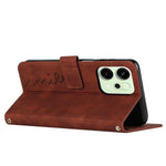 For Oppo Reno14 Pro 5G (China) / Oppo Reno14 Pro 5G (Global) Stand Case PU Leather Phone Cover Imprinted Heart Pattern